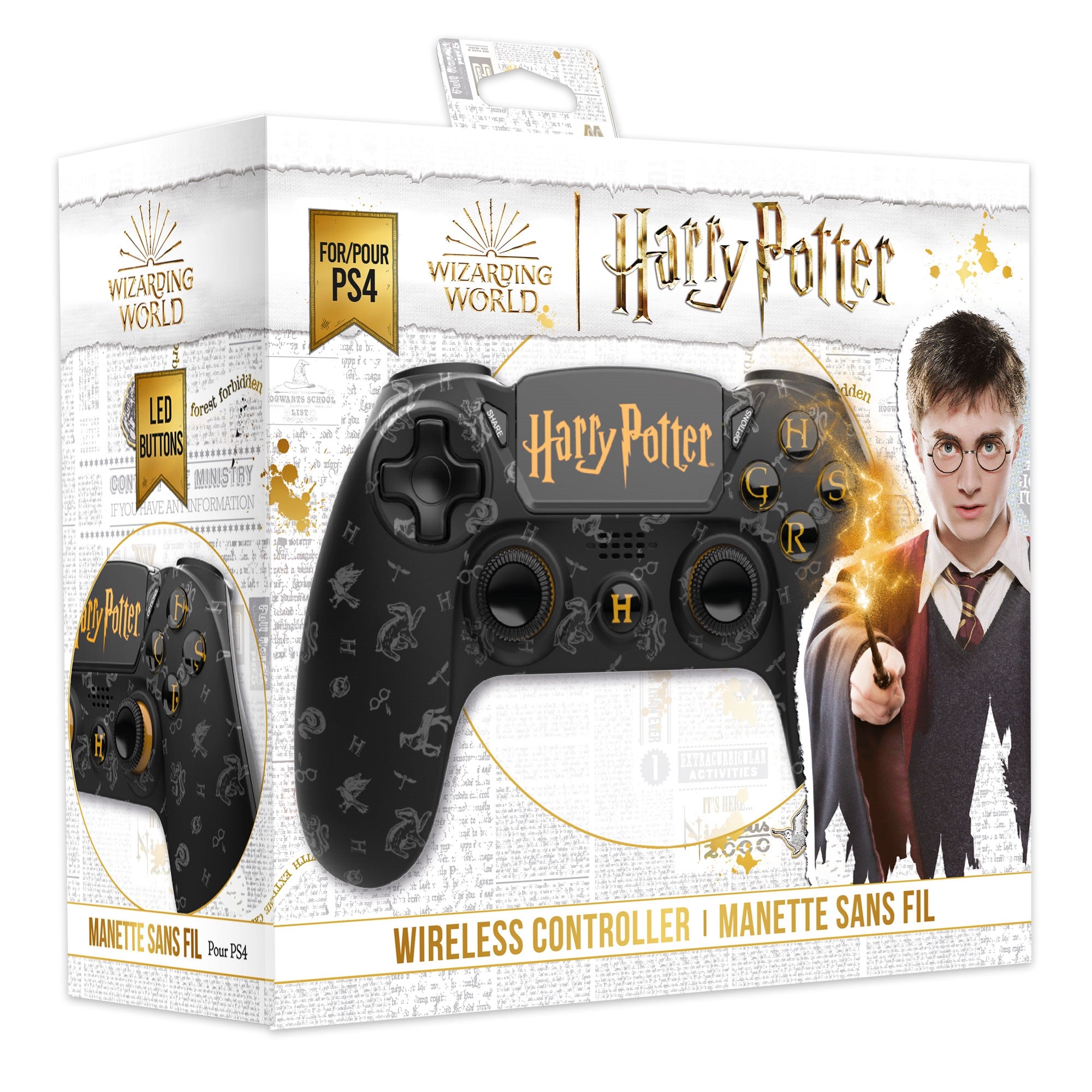 FREAKS AND GEEKS Harry Potter - Wireless Controller for PS4 with 3,5mm jack slot (black) Trade Invaders