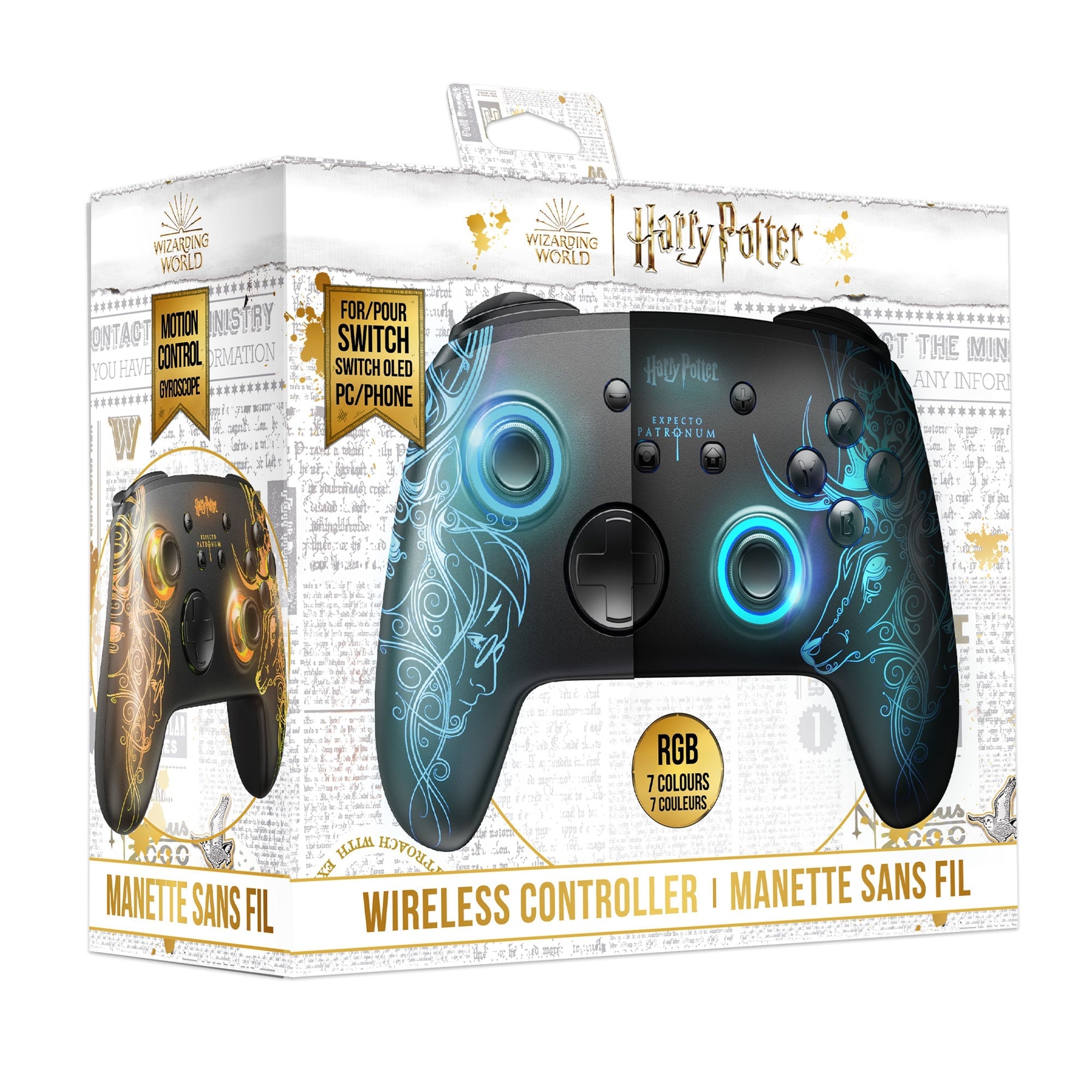 FREAKS AND GEEKS Harry Potter - Wireless Controller for Switch/PC RGB - Harry Patronus Trade Invaders