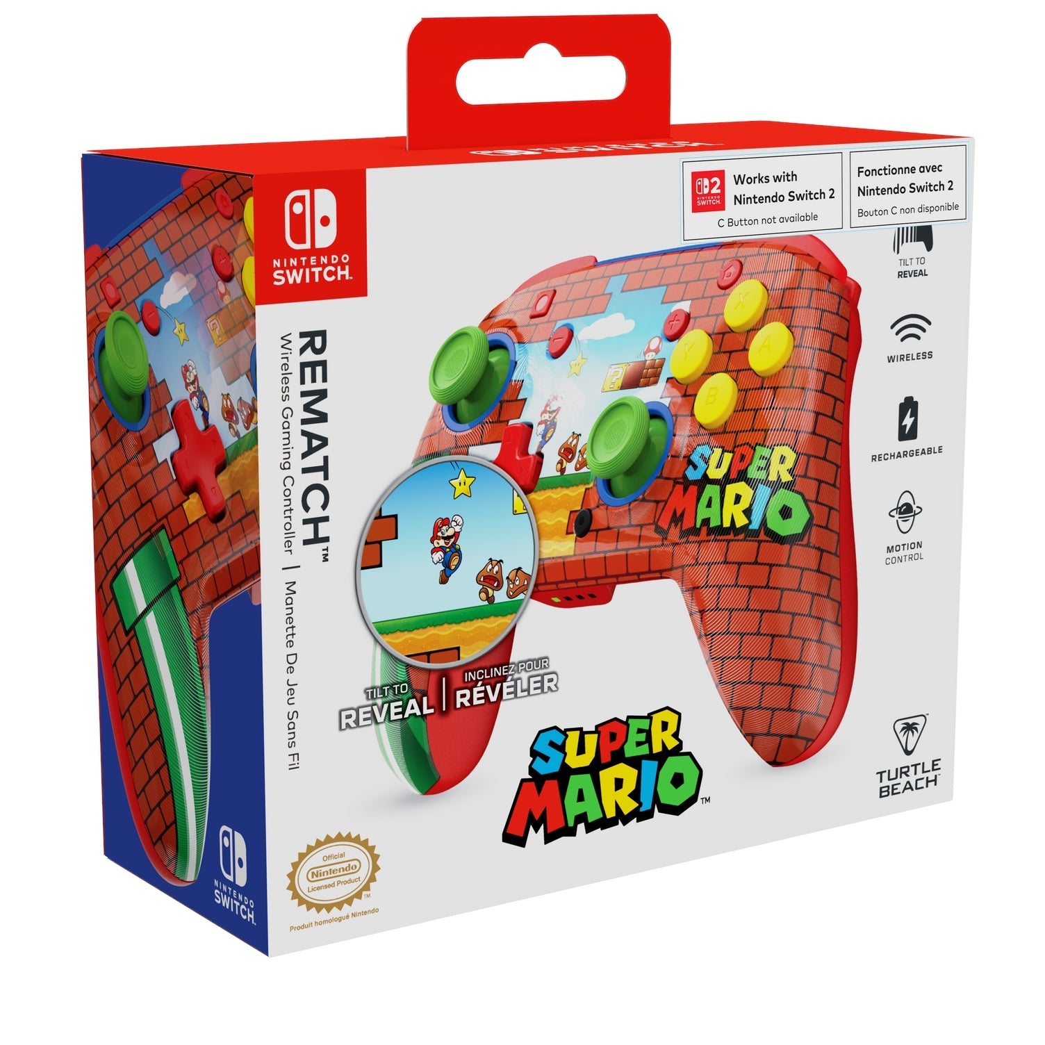 TURTLE BEACH Controller Rematch Wireless Mario Bricks (Compatibile Switch 2) Turtle Beach