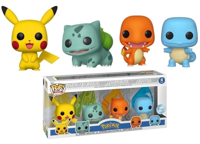 FUNKO POP Games: Pokemon - Starters 4 Pack (Exclusive) Funko