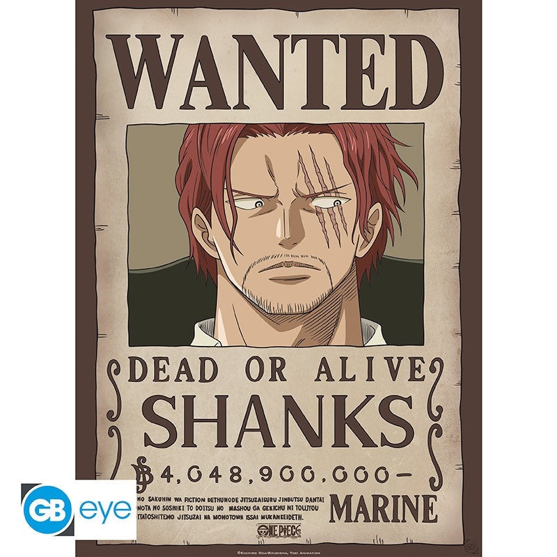 ABYSTYLE ONE PIECE - Poster: "Wanted Shanks" (52x38) - Disponibile in 2/3 giorni lavorativi Abystyle
