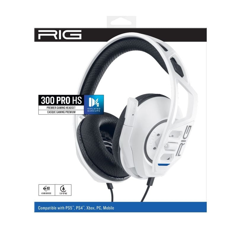 RIG Cuffie Stereo Gaming RIG300 PRO HS WHITE (compatibile PS5, PS4, PC) Big Ben
