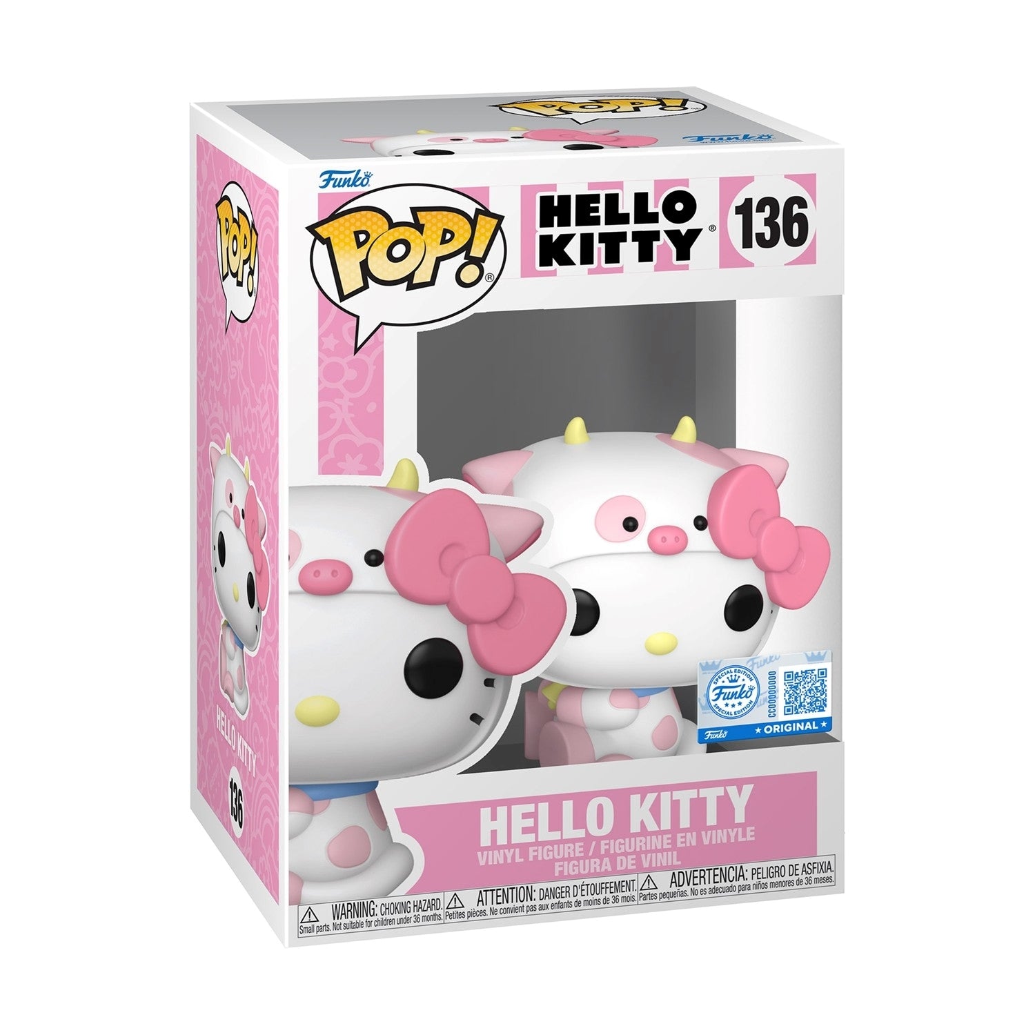 FUNKO POP Sanrio: Hello Kitty - 136 Hello Kitty In Cow (Exclusive) 9 cm - Disponibile in 2/3 giorni lavorativi Funko