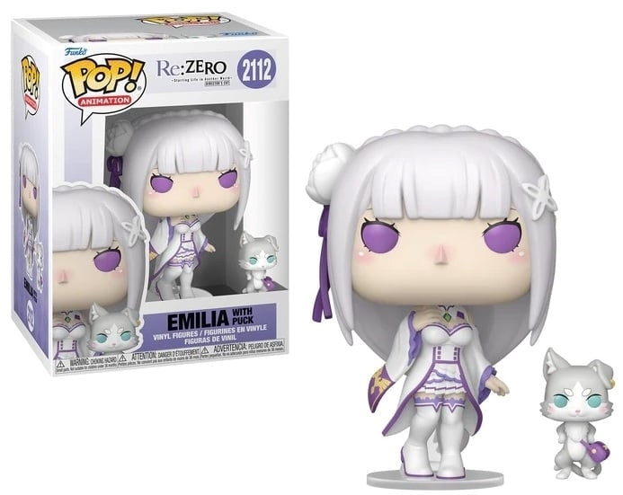 FUNKO POP Animation: Re Zero - 2112 Emilia With Puck 9cm Funko