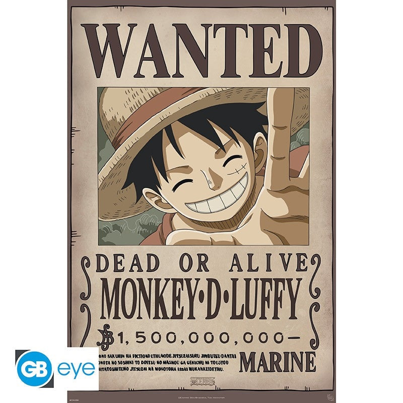 ABYSTYLE ONE PIECE - Poster Max (91.5x61): "Wanted Luffy New 2 Abystyle