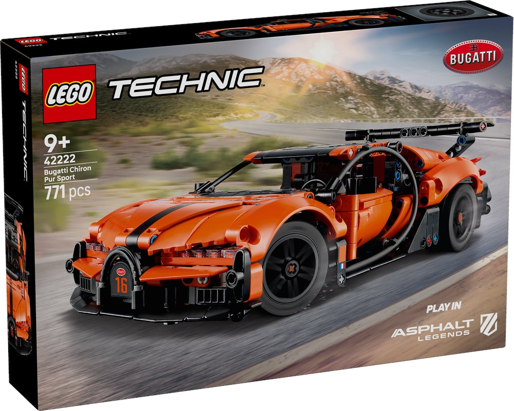 LEGO 42222 TECHNIC - Hyper Car Bugatti Chiron Pur Sport - Disponibile in 2/3 giorni lavorativi LEGO