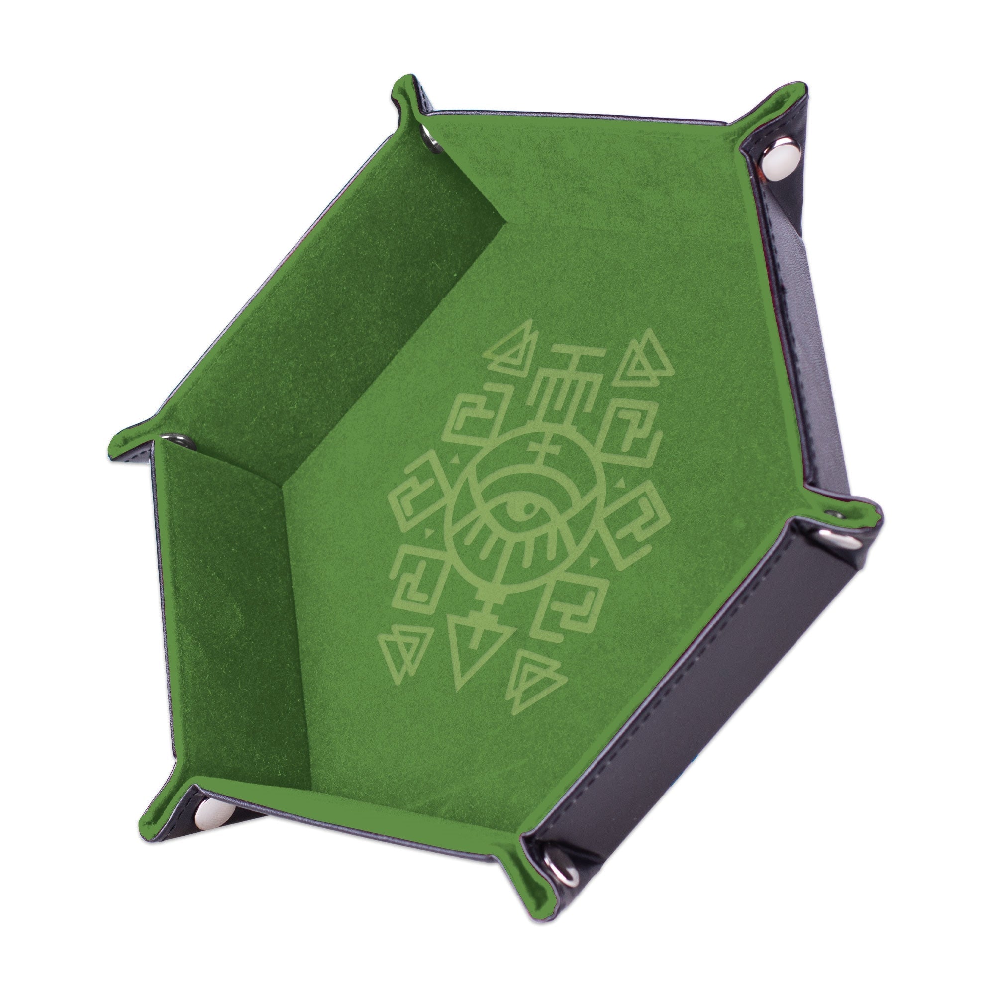 EPIC FORGE Dice tray - Nahui Ollin - 19 x 19 cm - Velvet and Leather Trade Invaders