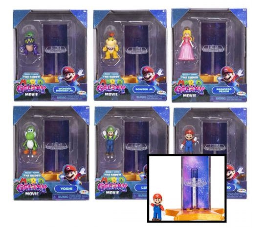 JAKKS PACIFIC Super Mario Galaxy Assortimento di Mini Figures con Accessorio Feature 12 pezzi - Disponibile in 2/3 giorni lavorativi Jakks Pacific