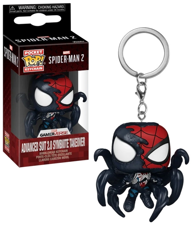 FUNKO POP Keychain: Spider-Man 2 VideoGame- Advanced Suit 2.0 Symbiote Takeover Funko