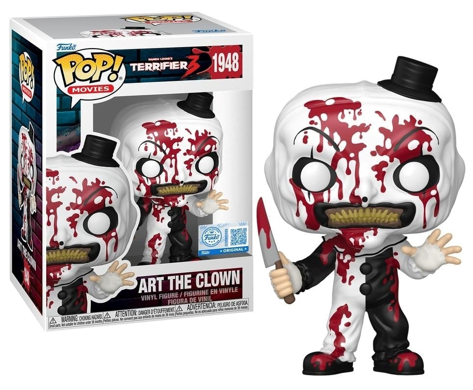 FUNKO POP Movies: Terrifier 3 - 1948 Art the Clown (Bloody) (Exclusive) 9cm - Disponibile in 2/3 giorni lavorativi Funko