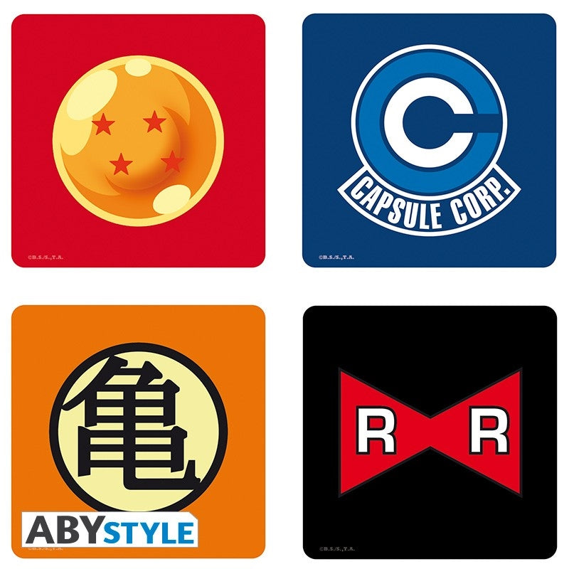 ABYSTYLE DRAGON BALL - Set 4 Sotto bicchieri: "Symbols Abystyle