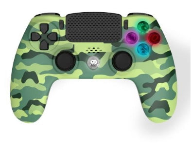 Wireless Controller for PS4 with 3,5mm jack slot - LED-Green Camo Trade Invaders