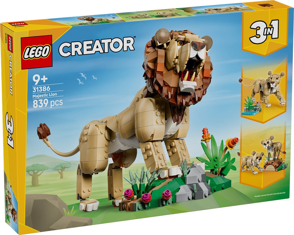 LEGO 31386 CREATOR - Animali selvatici: Leone Maestoso - Disponibile in 2/3 giorni lavorativi LEGO