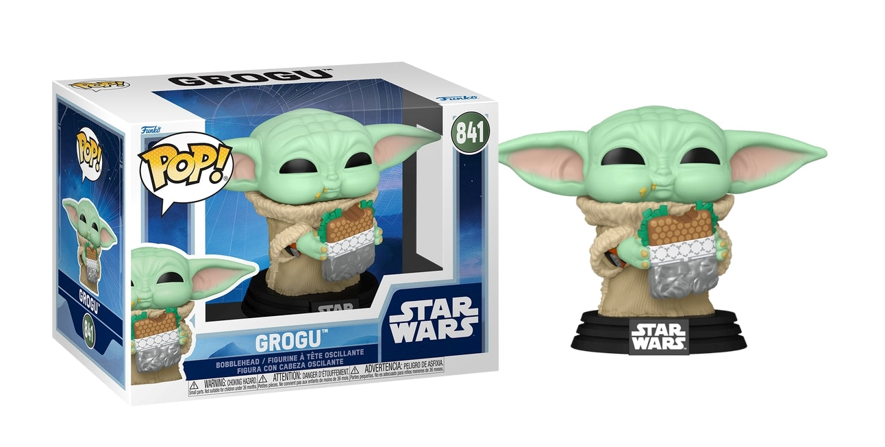 FUNKO POP Star Wars: The Mandalorian - 841 Grogu With Food 9cm - Disponibile in 2/3 giorni lavorativi Funko