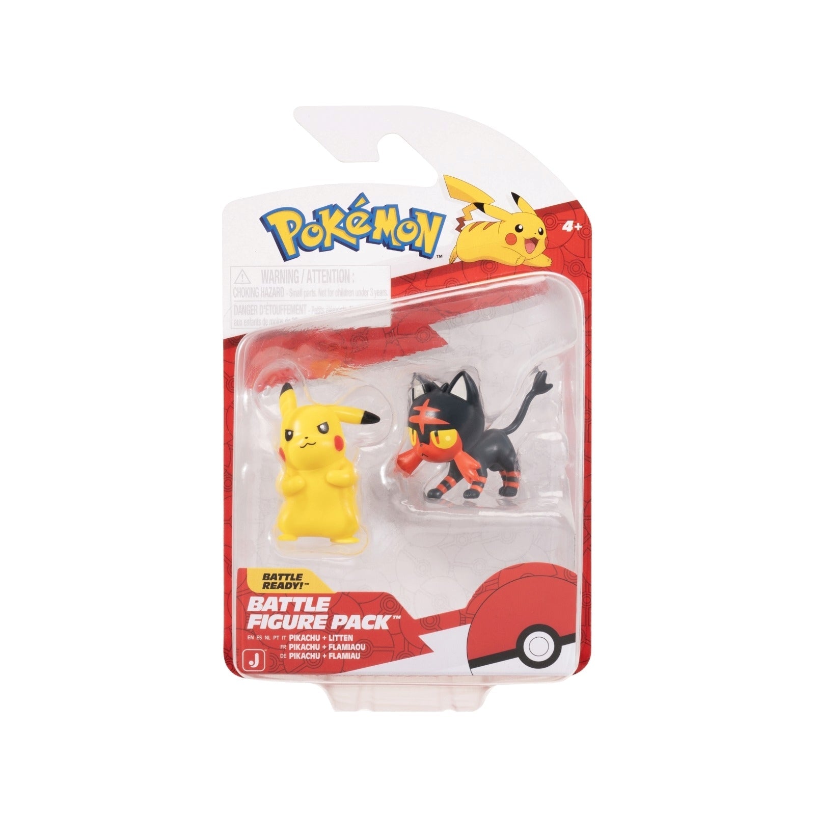 JAZWARES Battle Figure Pack: Pokemon - Litten & Pikachu Jazwares