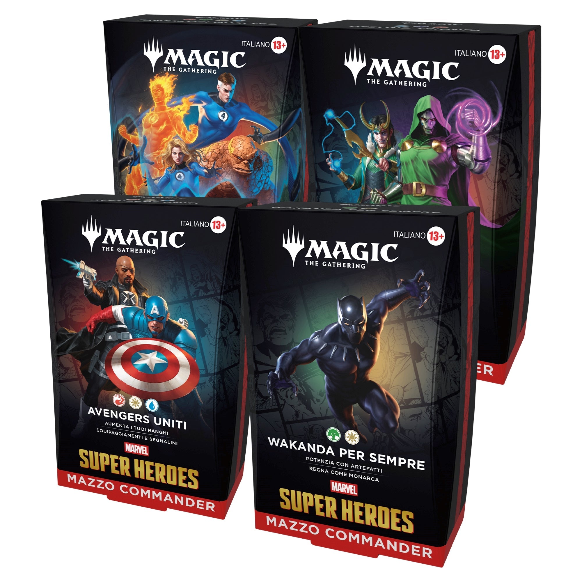 Magic: The Gathering - Marvel Super Heroes Commander Decks Display (4 mazzi) - ITA Wizards
