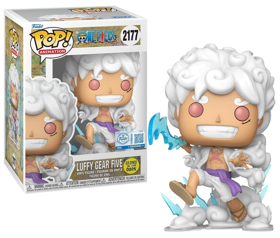FUNKO POP Animation: One Piece - 2177 Gear 5 Luffy (Glows in The Dark) (Exclusive) 9cm Funko