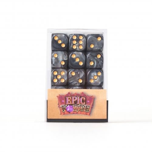 EPIC FORGE 36 Dices pack 6 sides - 12mm - Black Trade Invaders