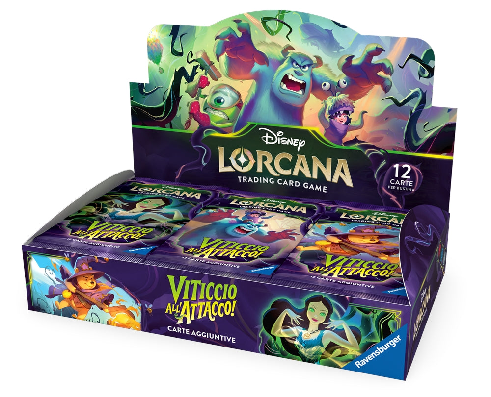 RAVENSBURGER DISNEY: LORCANA - SET 13 VITICCIO ALL’ATTACCO DISPLAY BOOSTER (24 BUSTE) - ITA Ravensburger TCG