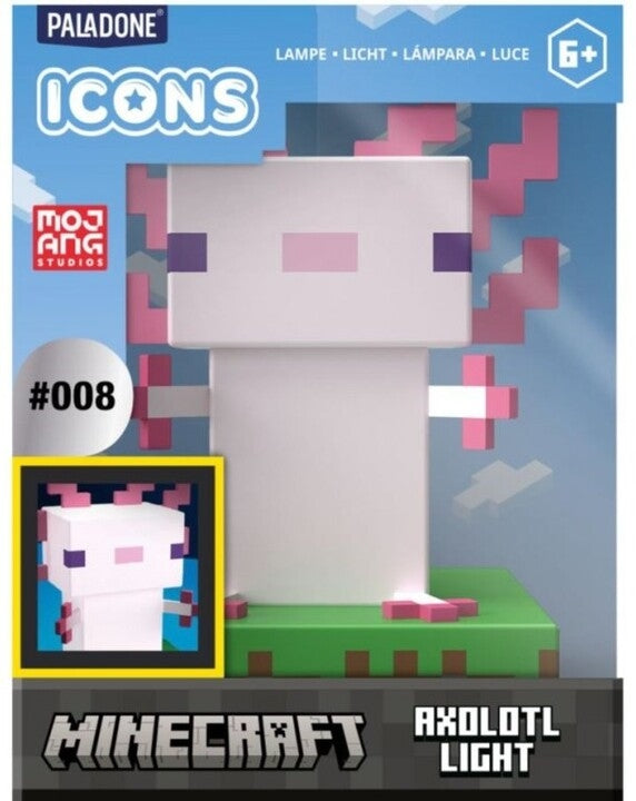 PALADONE MINECRAFT ICON AXOLOTL LAMPADA 3D Paladone