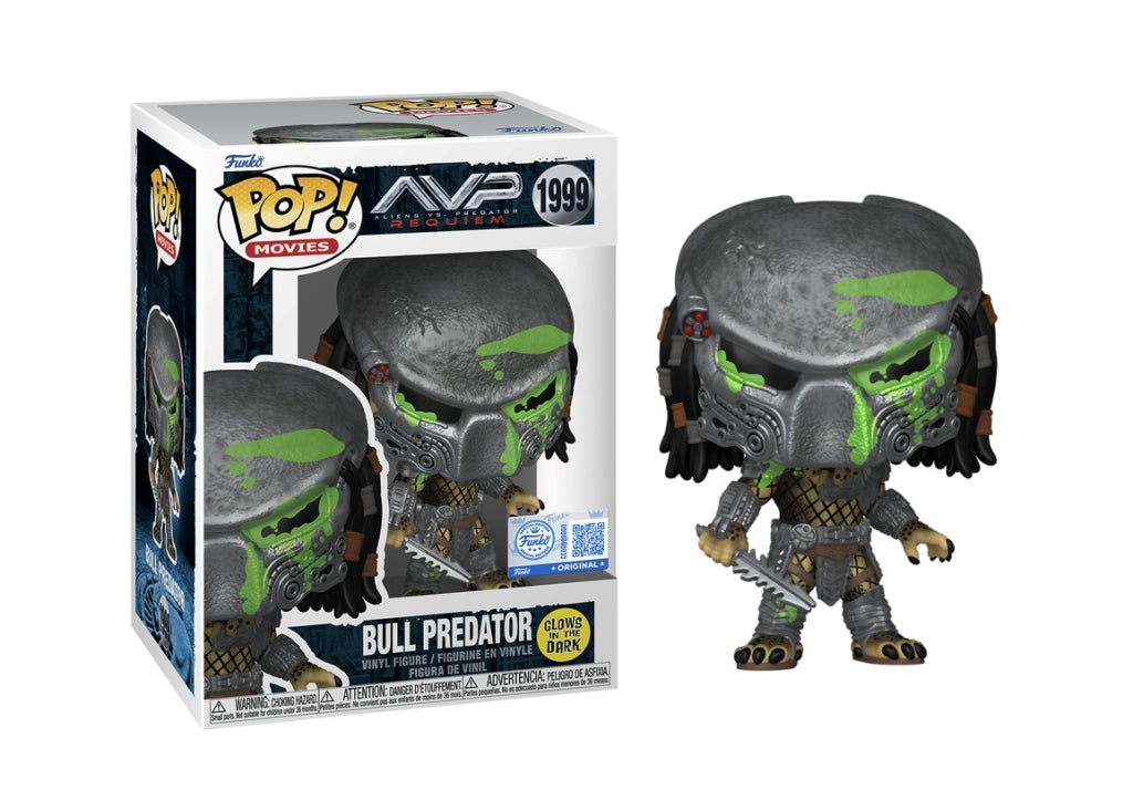 FUNKO POP Movies: Aliens Vs Predator - 1999 Bull Predator (Exclusive) (Glow In The Dark) 9cm Funko