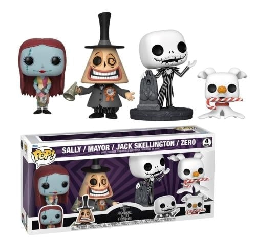 FUNKO POP 4 Set Disney The Nightmare Before Christmas - Sally, Mayor, Jack, Zero 9cm Funko