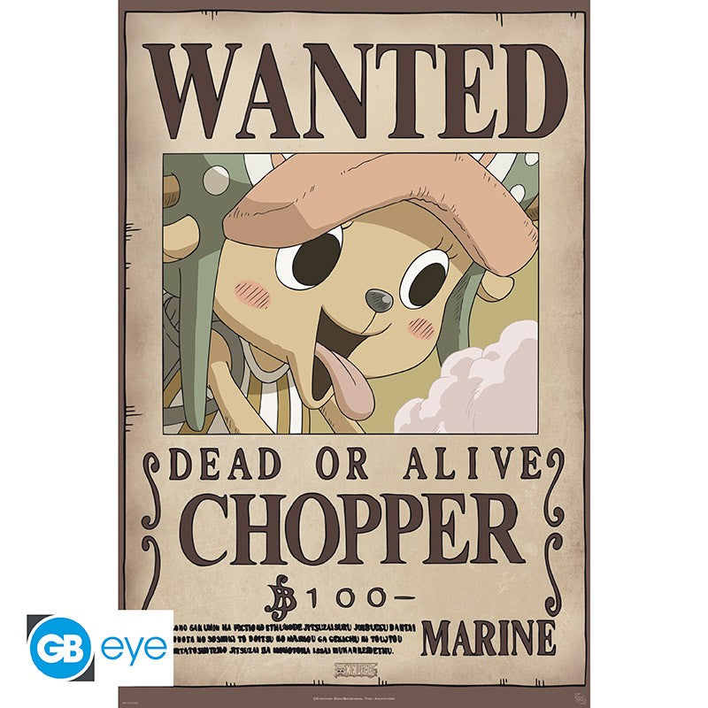 ABYSTYLE ONE PIECE - Poster: "Wanted Chopper new" (91.5x61) - Disponibile in 2/3 giorni lavorativi