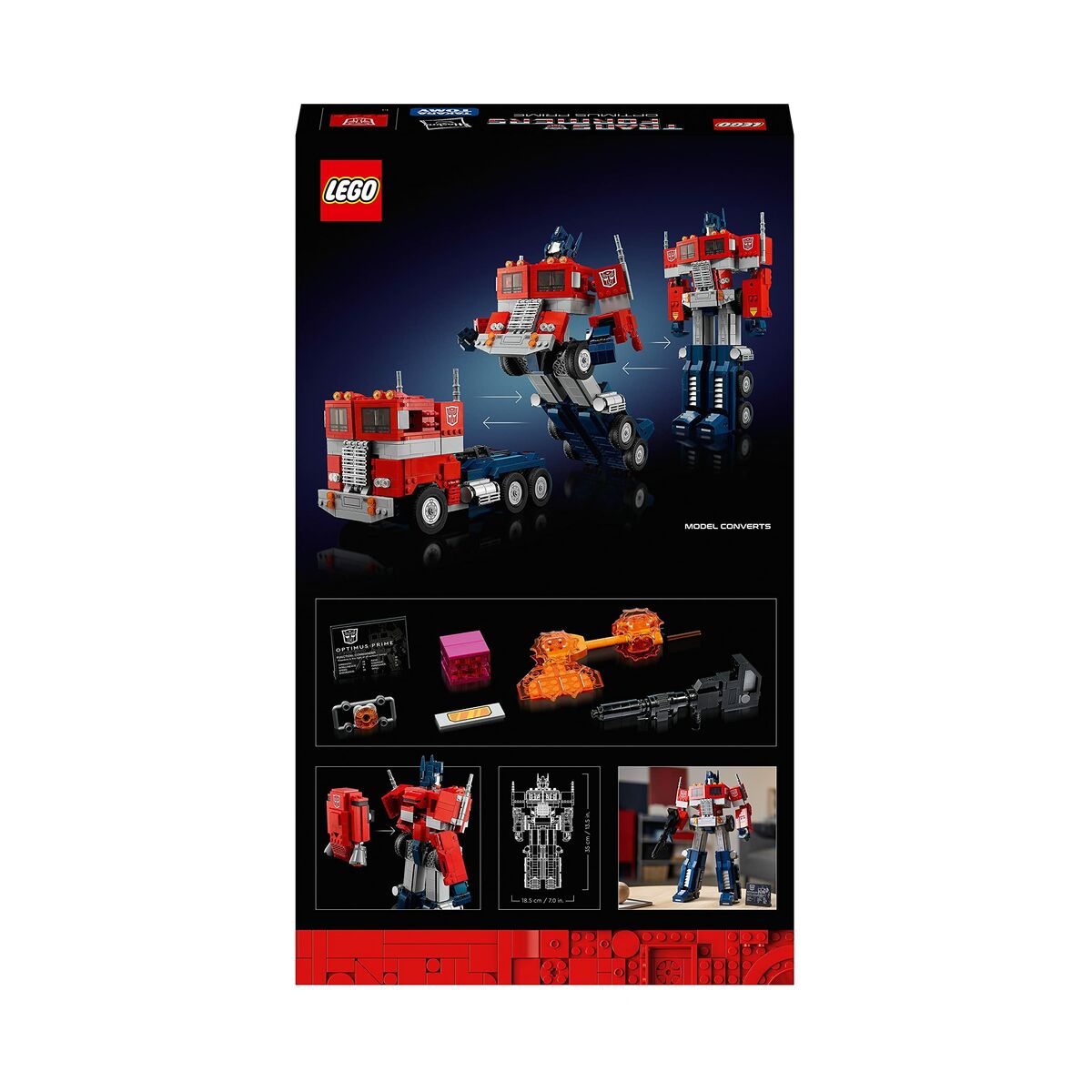 Set di Costruzioni Lego Icons 10302 Optimus Prime Transformers - Disponibile in 3-4 giorni lavorativi
