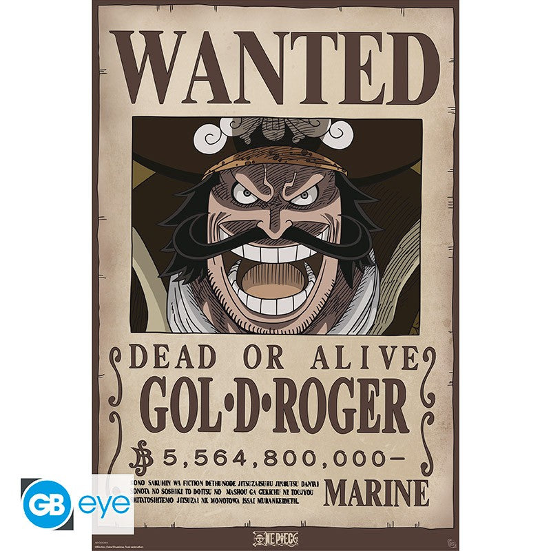 ABYSTYLE ONE PIECE - Poster Maxi: "Wanted Gol .D. Roger" (91.5x61) - Disponibile in 2/3 giorni lavorativi