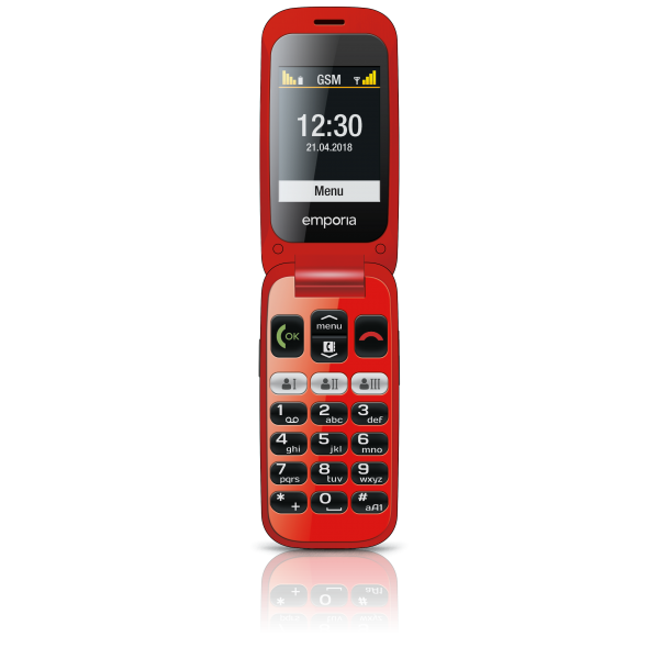 Emporia ONE Telefono Cellulare 3G Display 2.4'' a Colori Tasti Grandi Tasto SOS Nero-Rosso - Disponibile in 3-4 giorni lavorativi