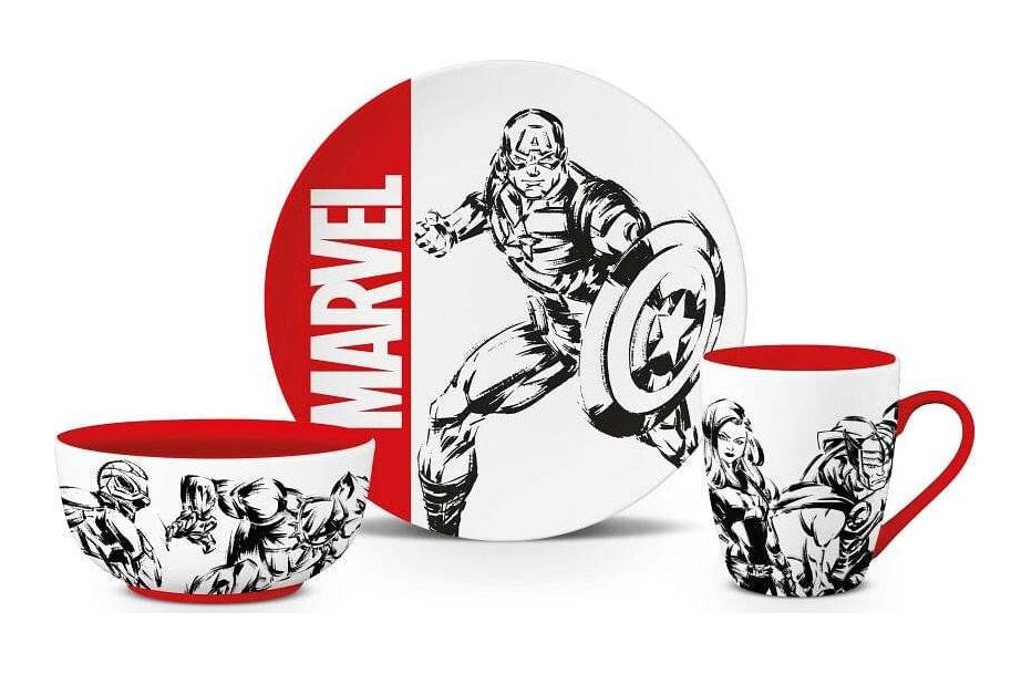 PYRAMID - MARVEL (LOGO) 3PC TABLEWARE SET - Disponibile in 2/3 giorni lavorativi