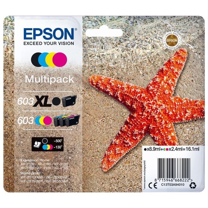 Epson Kit Multipack 603 Nero XL+ Colori 603 - Disponibile in 3-4 giorni lavorativi