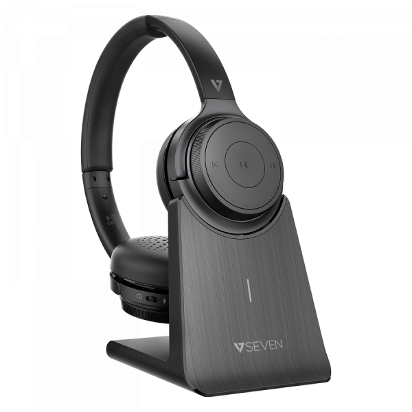 V7 HB600S Cuffie Stereo Bluetooth Wireless Soppressione Attiva dei Rumori Nero - Disponibile in 3-4 giorni lavorativi