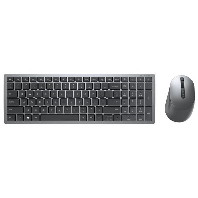 Dell Wireless Keyboard and Mouse KM7120W Set Mouse e Tastiera senza Fili 2.4 GHz Bluetooth 5.0 Titan Gray - Disponibile in 3-4 giorni lavorativi