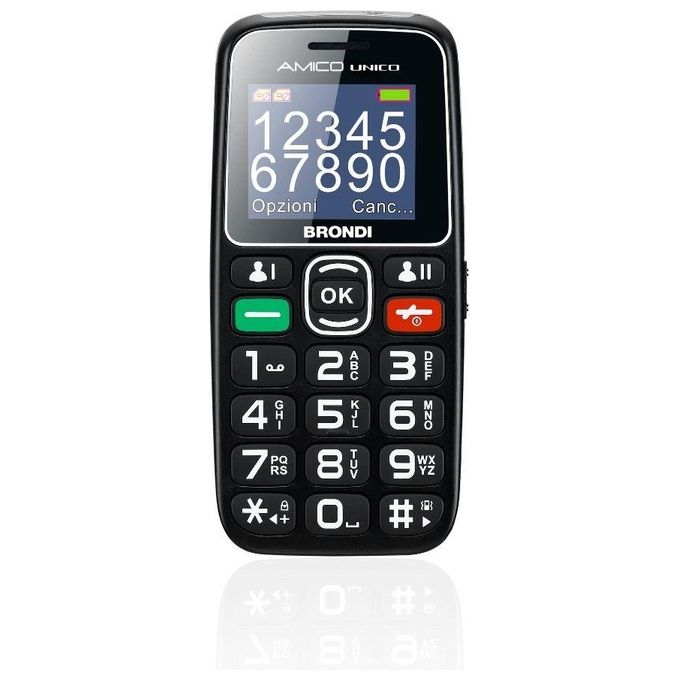 Brondi Telefono Cellulare Amico Unico Nero - Disponibile in 3-4 giorni lavorativi