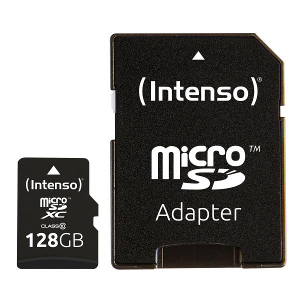 MICRO SD CON ADATTATORE 128GB C10 - Disponibile in 3-4 giorni lavorativi Intenso
