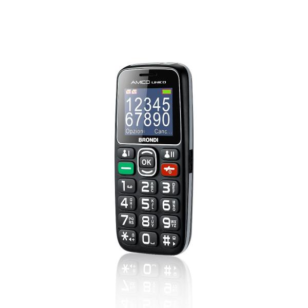Brondi Telefono Cellulare Amico Unico Nero - Disponibile in 3-4 giorni lavorativi