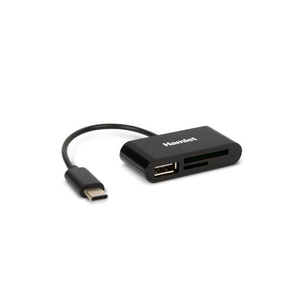 HAMLET XZR100UC LETTORE MEMORY CARD SD-MICRO SD 1 PORTA USB USB-C NERO - Disponibile in 3-4 giorni lavorativi
