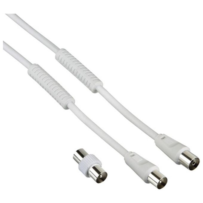 Hama Cavo Antenna con Adattatore 85dB 5mt Bianco - Disponibile in 3-4 giorni lavorativi