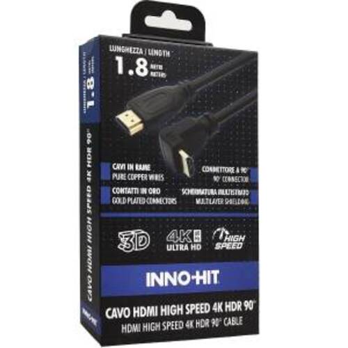 Inno-Hit Cavo HDMI High-Speed Connettore 90 4K HDR 1.8m Nero - Disponibile in 2-3 giorni lavorativi Inno-hit