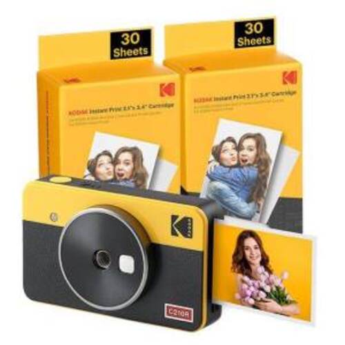 Kodak Mini Shot 2 Retro C210R Fotocamera Istantanea +60 Fogli Yellow - Disponibile in 2-3 giorni lavorativi