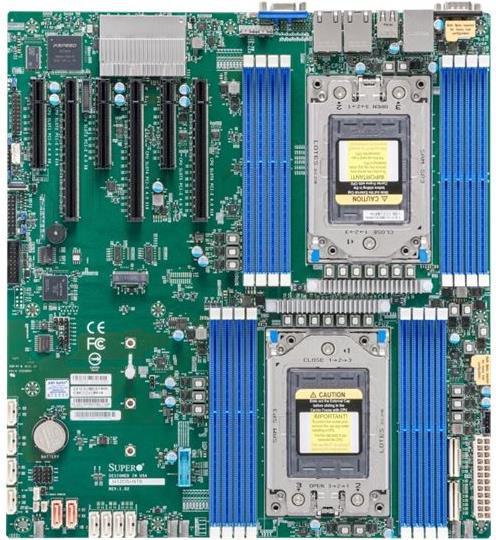 Super Micro SUPERMICRO H12DSi-NT6 - Motherboard - Erweitertes ATX - Socket SP3 - 2 Untersttzte CPUs - USB3.0 - 2 x 10 Gigabit LAN - Onboard-Grafik (MBD-H12DSI-NT6-B) - Disponibile in 6-7 giorni lavorativi