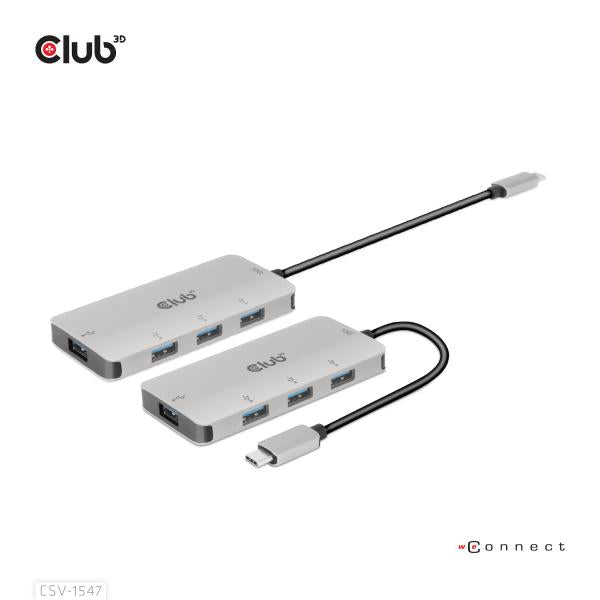 Club3d CSV-1547 Hub di Interfaccia Usb 3.2 Gen 2 Type-c 10000 Mbit/s Nero/Argento - Disponibile in 3-4 giorni lavorativi Club3d