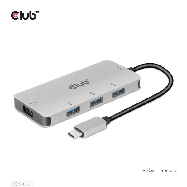 Club3d CSV-1547 Hub di Interfaccia Usb 3.2 Gen 2 Type-c 10000 Mbit/s Nero/Argento - Disponibile in 3-4 giorni lavorativi Club3d