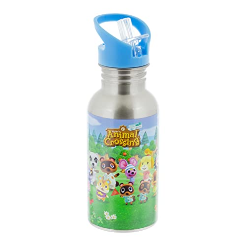 Animal Crossing: Paladone - Metal Water Bottle W Straw 500Ml (Bottiglia)