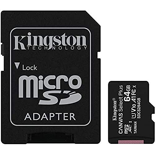 Micro SD Kingston 64GB Classe 10 SDCS2/64GB + Adattatore SD