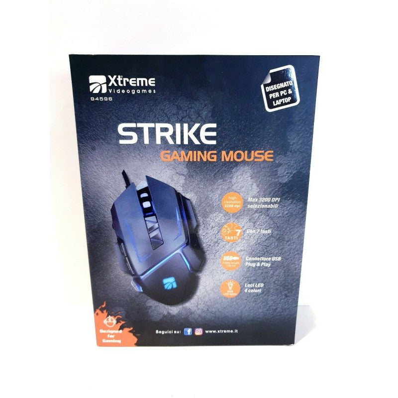 PC Strike Gaming Mouse 3200 Dpi 7 Tasti USB