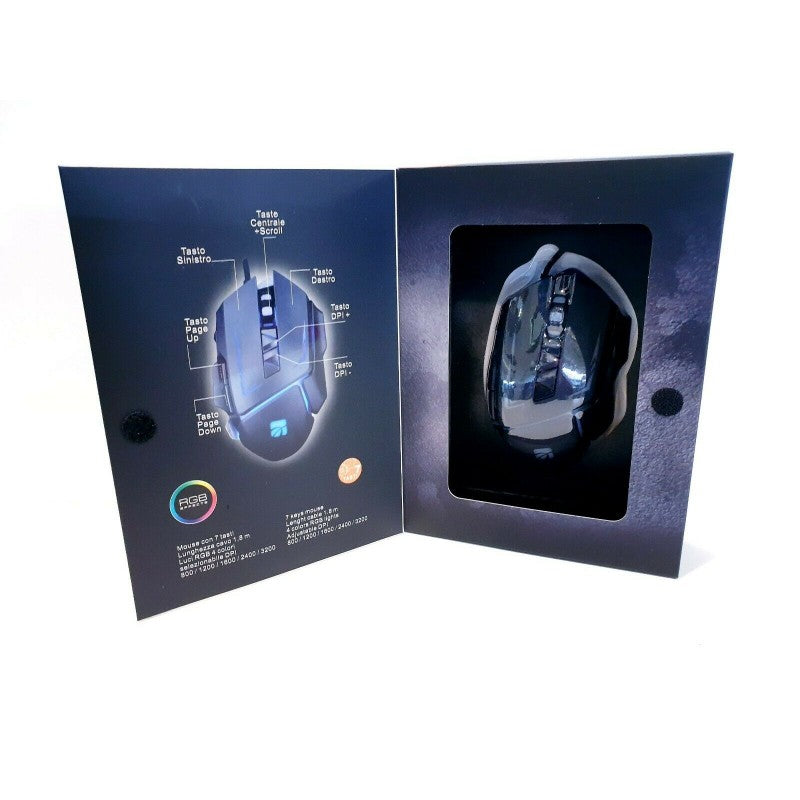 PC Strike Gaming Mouse 3200 Dpi 7 Tasti USB