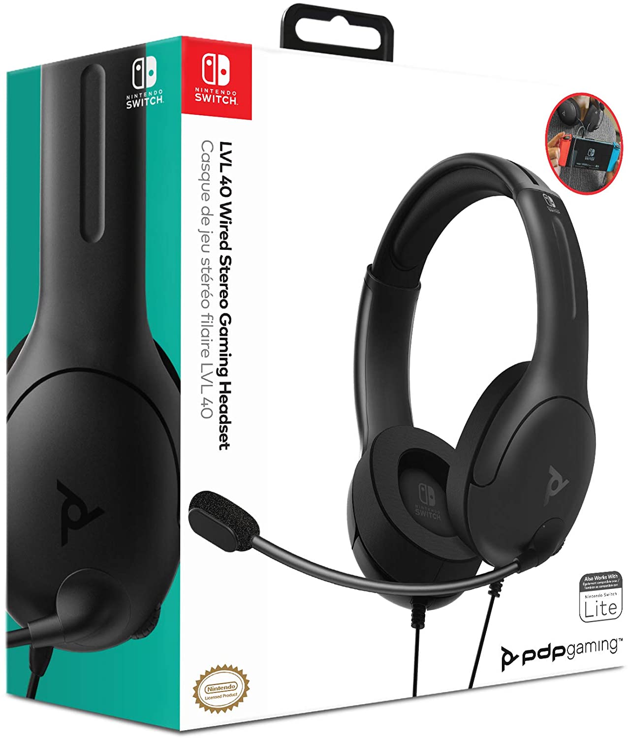 Switch Cuffie con microfono PDP LVL40 Wired Headset Cuffie Black