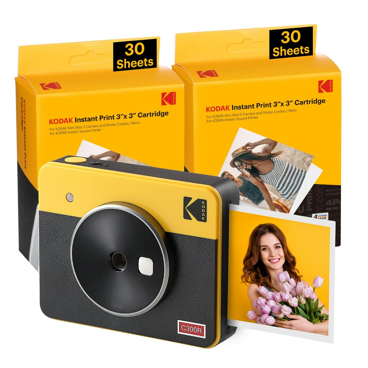 Macchina fotografica istantanea Kodak MINI SHOT 3 RETRO C300RY60 Giallo - Disponibile in 3-4 giorni lavorativi